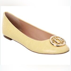 NANETTE LEPORE Haylie Logo Medallion Ballet Flat Yellow Women’s Shoe Size 10